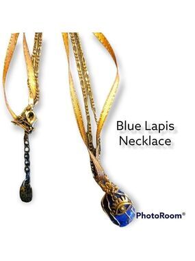 Blur Lapis Stone Pendant Necklace Large #N20